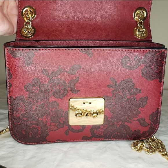 MK Burgundy Leather Lace Purse - Picture 4 of 12